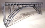 Hack Bücken N Hochbogenbrücke 32cm zweigleisig, grau