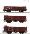 Roco H0 3-tlg. Set: Offene Güterwagen, DRB (DC)
