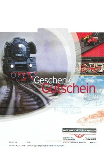 Geschenk-Gutschein A bis Z Modellbahnen CHF 500.-